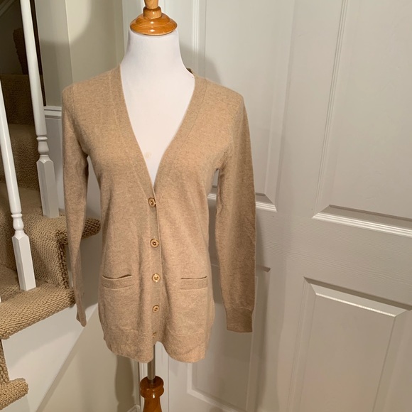 long camel colored cardigan